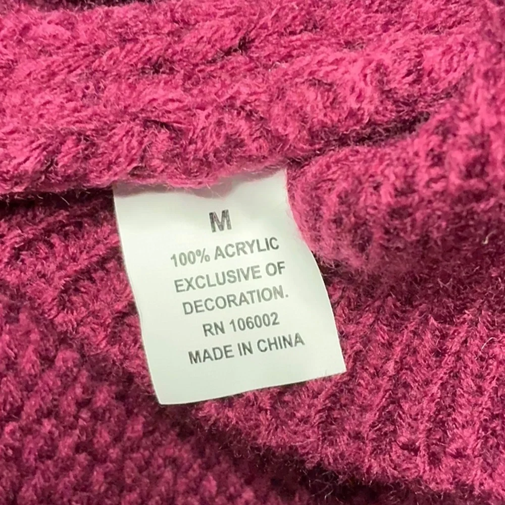 Cozy Cable Knit Dog Sweater in Plum